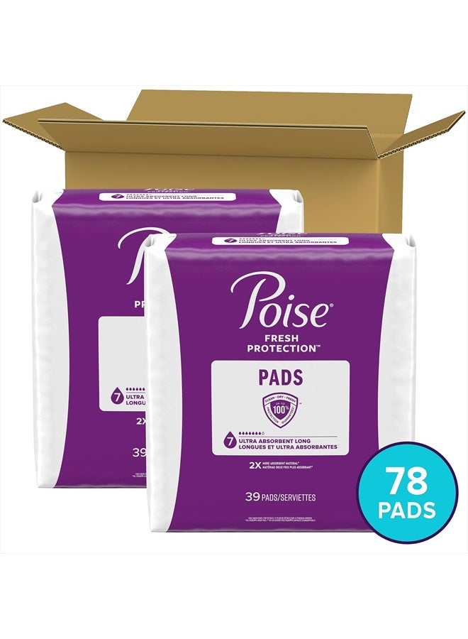 Poise حفاضات السلس البولي وحفاضات السلس البولي بعد الولادة، 7 قطرات امتصاص فائق، طول طويل، 78 قطعة (عبوتان من 39 قطعة)، قد يختلف التغليف - Image 2