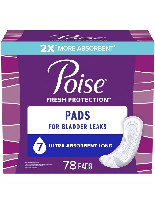 Poise حفاضات السلس البولي وحفاضات السلس البولي بعد الولادة، 7 قطرات امتصاص فائق، طول طويل، 78 قطعة (عبوتان من 39 قطعة)، قد يختلف التغليف - Image 1