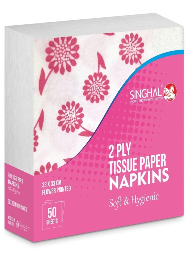 Singhal 2 Ply Tissue Paper Napkins Printed 33x33 CM - Pack of 3 (50 Pulls Per Pack, 150 Sheets) - Image 2