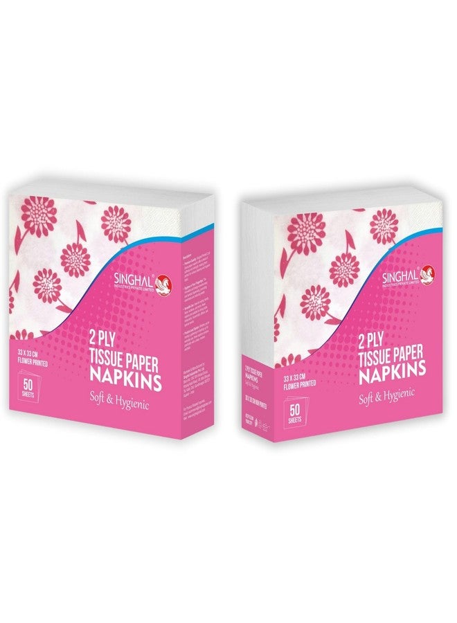 Singhal 2 Ply Tissue Paper Napkins Printed 33x33 CM - Pack of 3 (50 Pulls Per Pack, 150 Sheets) - Image 3