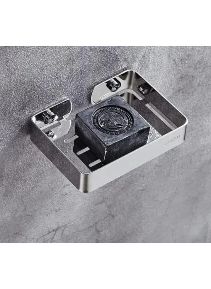 NISHWARE NISHWARE Stainless Steel 304 Grade Bathroom Soap HolderSoap StandSoap Dish for Bathroom Self Draining Soap Dish for Bar Soap Soap Holder for Shower Wall Chrome Finish Pack of 1 Piece  - Image 1
