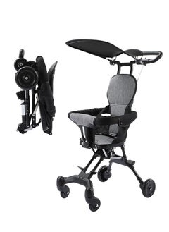 Baby Stroller for Babies and Toddlers Foldable Baby Stroller with Adjustable Handles and Awning Stroller Pushchair for Airplane, Shopping, Walking, Travel