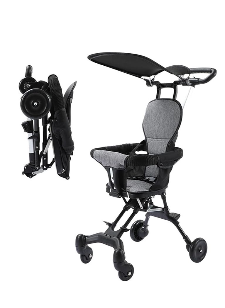 Beauenty Baby Stroller for Babies and Toddlers Foldable Baby Stroller with Adjustable Handles and Awning Stroller Pushchair for Airplane, Shopping, Walking, Travel  - Image 1