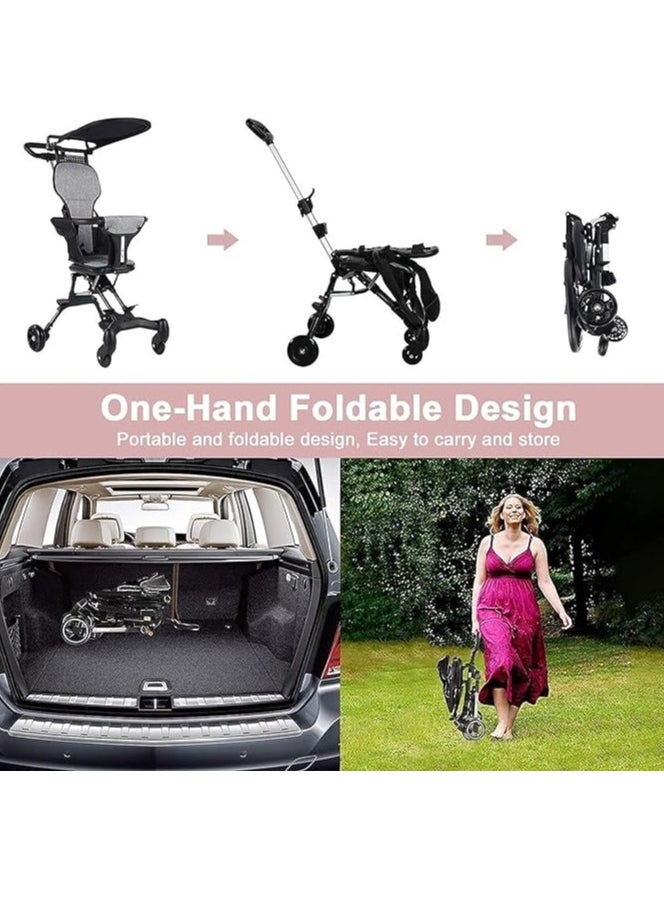 Beauenty - Baby Stroller for Babies and Toddlers Foldable Baby Stroller with Adjustable Handles and Awning Stroller Pushchair for Airplane, Shopping, Walking, Travel - Image 1
