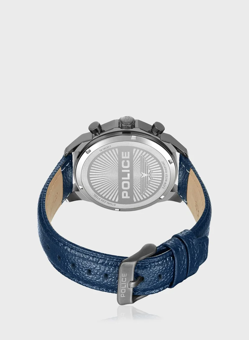 POLICE Reactor Leather Strap Analog Watch