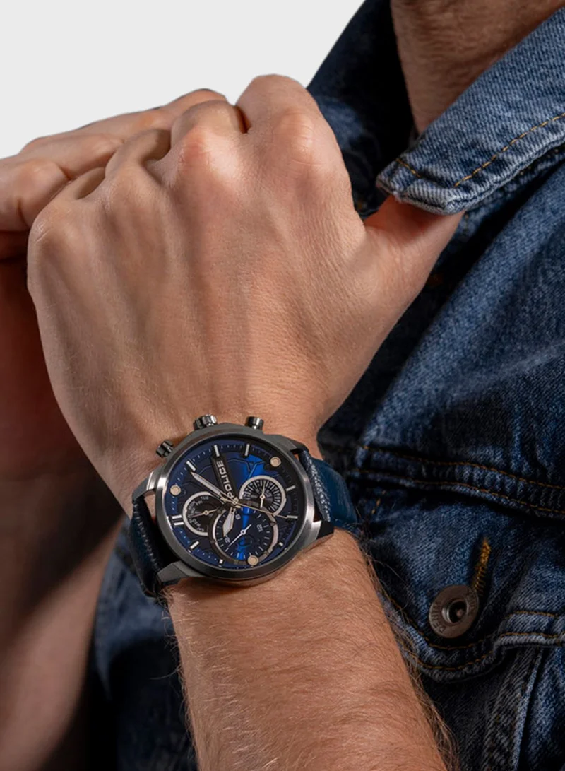 POLICE Reactor Leather Strap Analog Watch