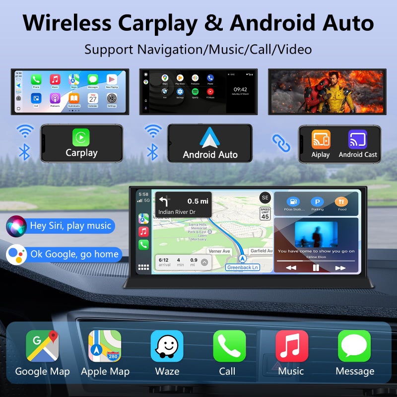 Jansite 11.26" Largest Car Tablet Pro Max 2025 Carplay Screen for Car 4K Dash Cam 350Â° Rotatable Cameraã€Cust-omized Bracketã€‘ Apple Car Play & Android Auto Screen w Bluetooth Audio Mirror Link Video - Image 3