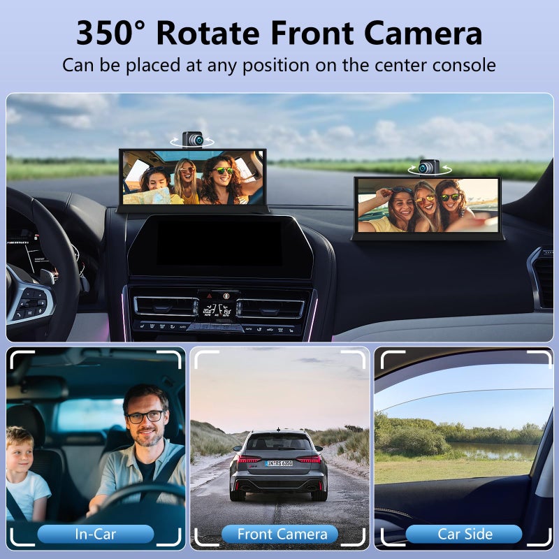 Jansite 11.26" Largest Car Tablet Pro Max 2025 Carplay Screen for Car 4K Dash Cam 350Â° Rotatable Cameraã€Cust-omized Bracketã€‘ Apple Car Play & Android Auto Screen w Bluetooth Audio Mirror Link Video - Image 4