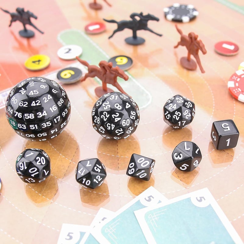 Zikra DND Dice Polyhedral Dice Set Acrylic Dice for Playing Games Dice Games, Math Games, Party Favors, Toy Gifts or Teaching Kids Math Board Games, Activity, Party Favors (15 Pieces, Black) - Image 3