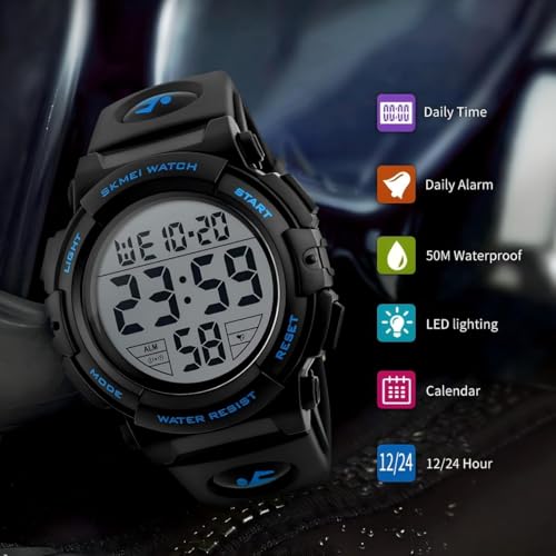MJSCPHBJK Watches for Men, Digital Sports Watch for Mens Waterproof LED Screen Large Face Military Tactical Watch - Image 4