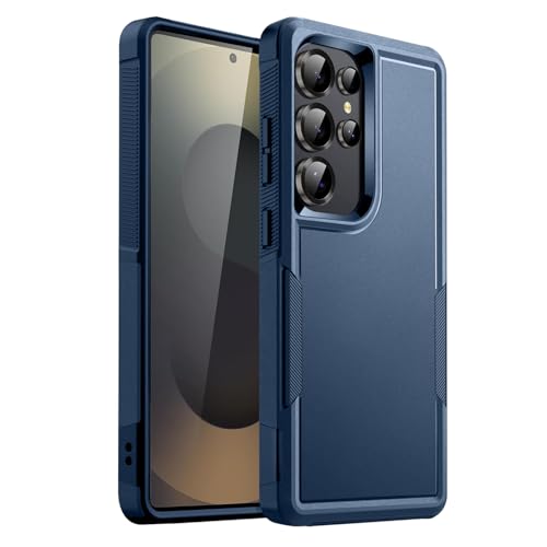 KARWAN Shockproof Back Case Cover Compatible with Samsung Galaxy S25 Ultra, Heavy Duty Case with 360 Degree Camera Protection, Dual Layer Rugged Bumper Protection Cover with Matte Finish (Blue) - Image 1