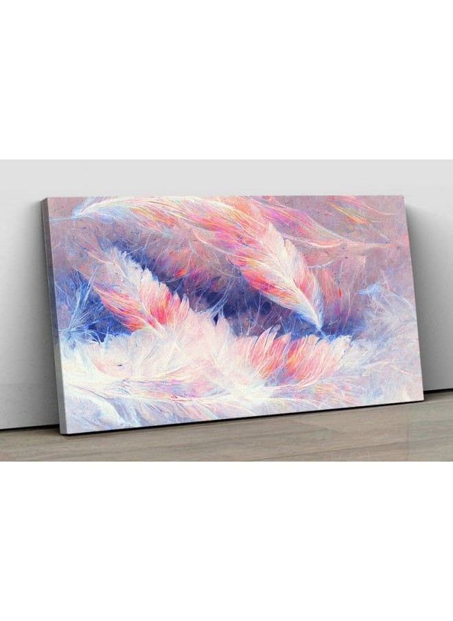 Canvas Wall Art, Abstract Framed Portrait of painting of bird feathers 120 W x 80 H x 2 D