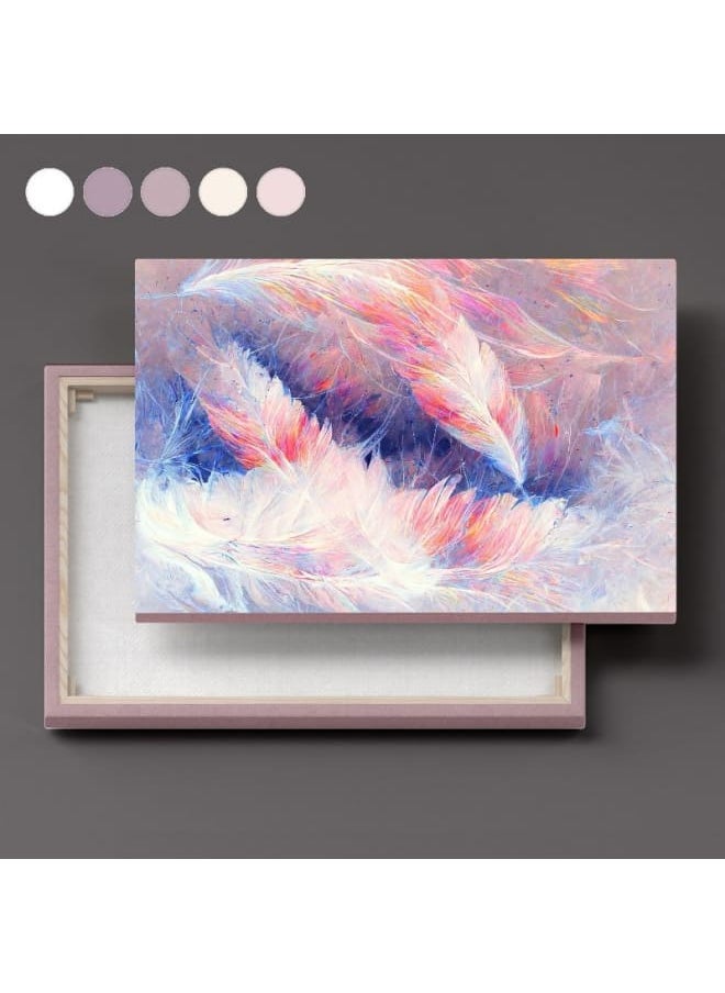 Canvas Wall Art, Abstract Framed Portrait of painting of bird feathers 120 W x 80 H x 2 D