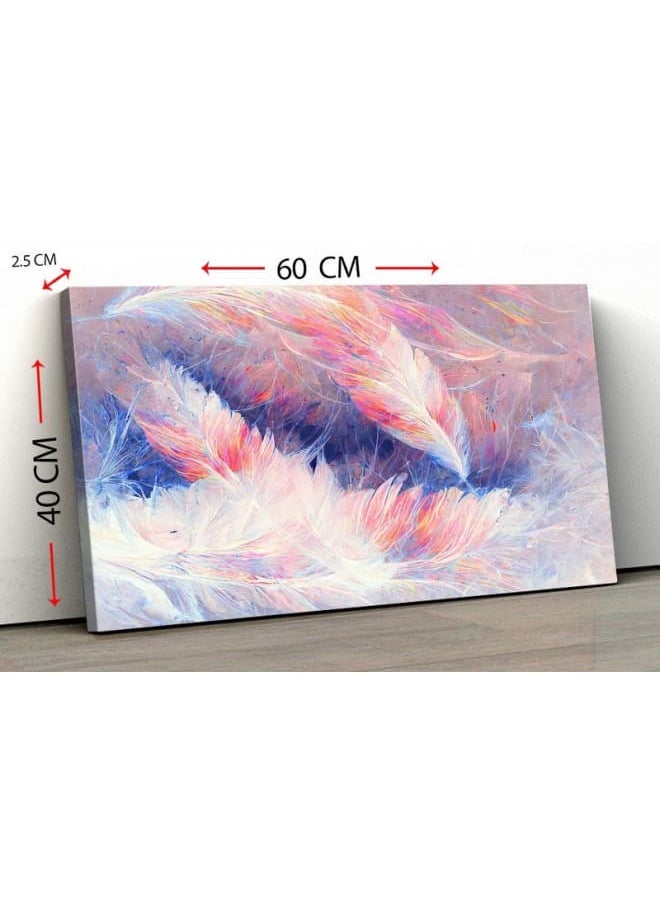 Canvas Wall Art, Abstract Framed Portrait of painting of bird feathers 120 W x 80 H x 2 D