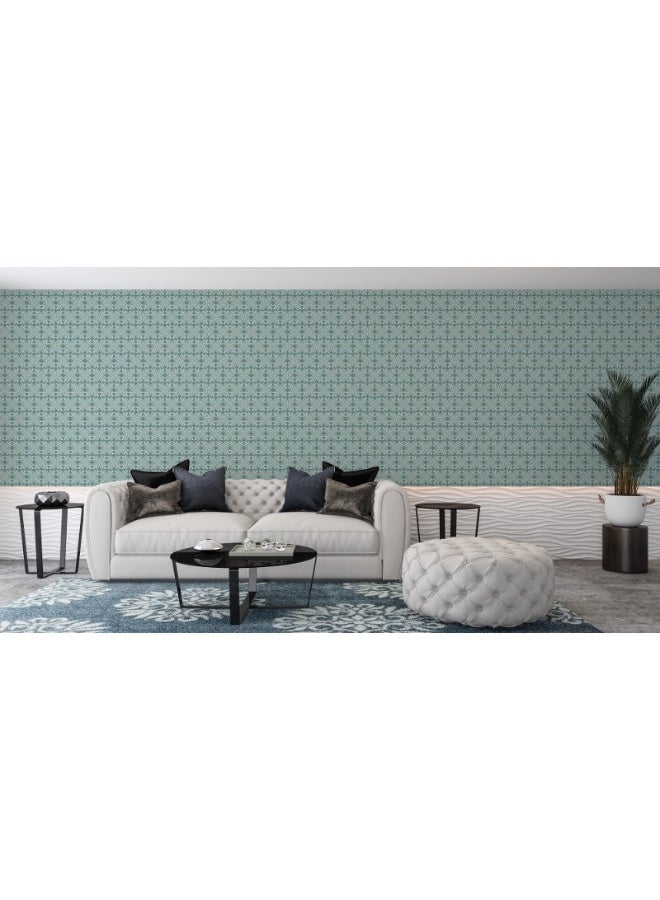 Home Gallery Luxury Royal Damask Brocade Velvet And Silk Seamless  Fabric Wallpaper Covers An Area ​​Up To 4.2Mx3M With Adhesive  And Smoothing Tool - Image 2