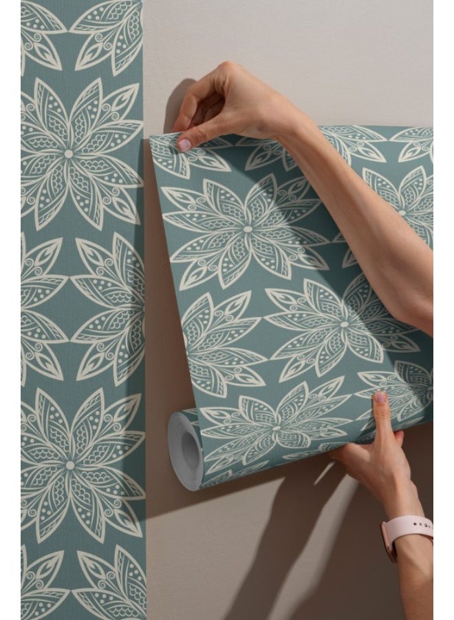 Home Gallery Luxury Royal Damask Brocade Velvet And Silk Seamless  Fabric Wallpaper Covers An Area ​​Up To 4.2Mx3M With Adhesive  And Smoothing Tool - Image 3