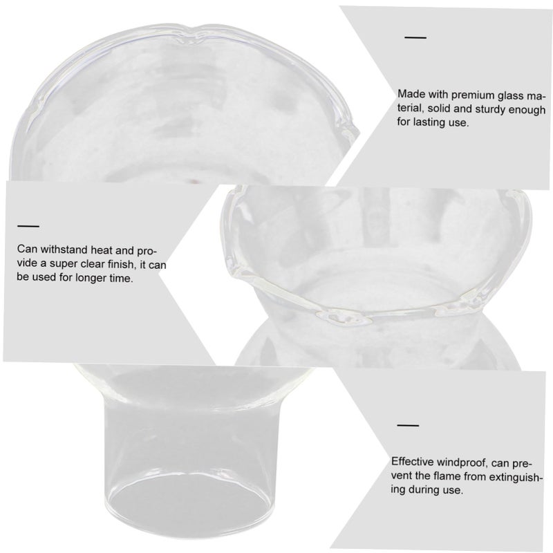 4pcs Transparent Glass Lamp Chimneys Replacement Shades Windproof For Indoor Lanterns - Image 4