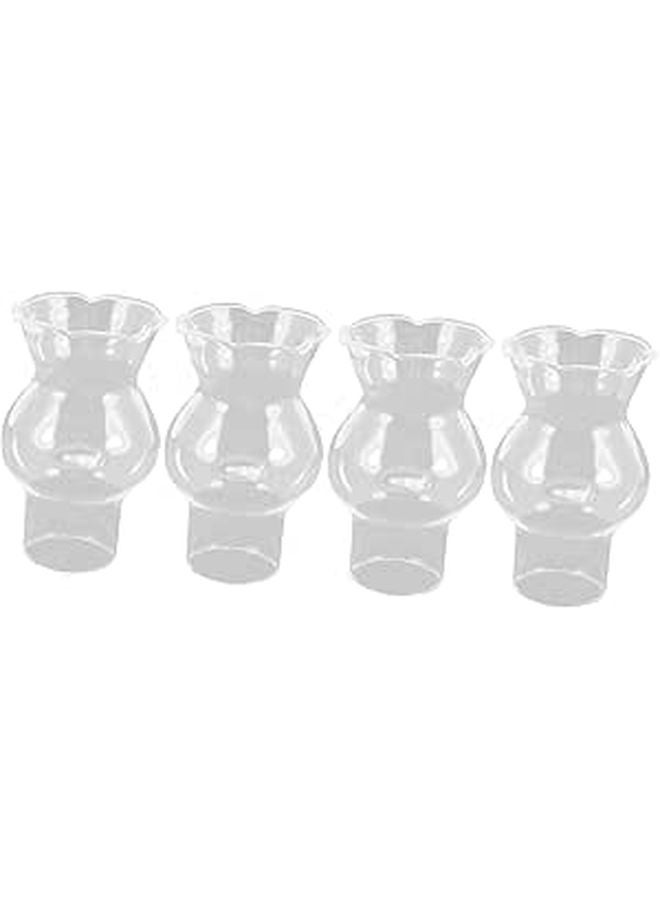 4pcs Transparent Glass Lamp Chimneys Replacement Shades Windproof For Indoor Lanterns - Image 1