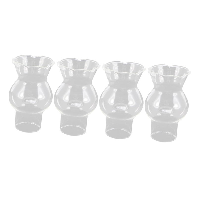4pcs Transparent Glass Lamp Chimneys Replacement Shades Windproof For Indoor Lanterns - Image 2
