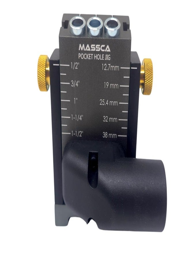 Massca Pocket Hole Jig Kit M1 - Adjustable & Easy to Use Pocket Screw Jig - Heavy Duty Drill Jig for Angled Holes with Drill Bit, Pocket Self Tapping Screws &Driver Bit, - Image 3