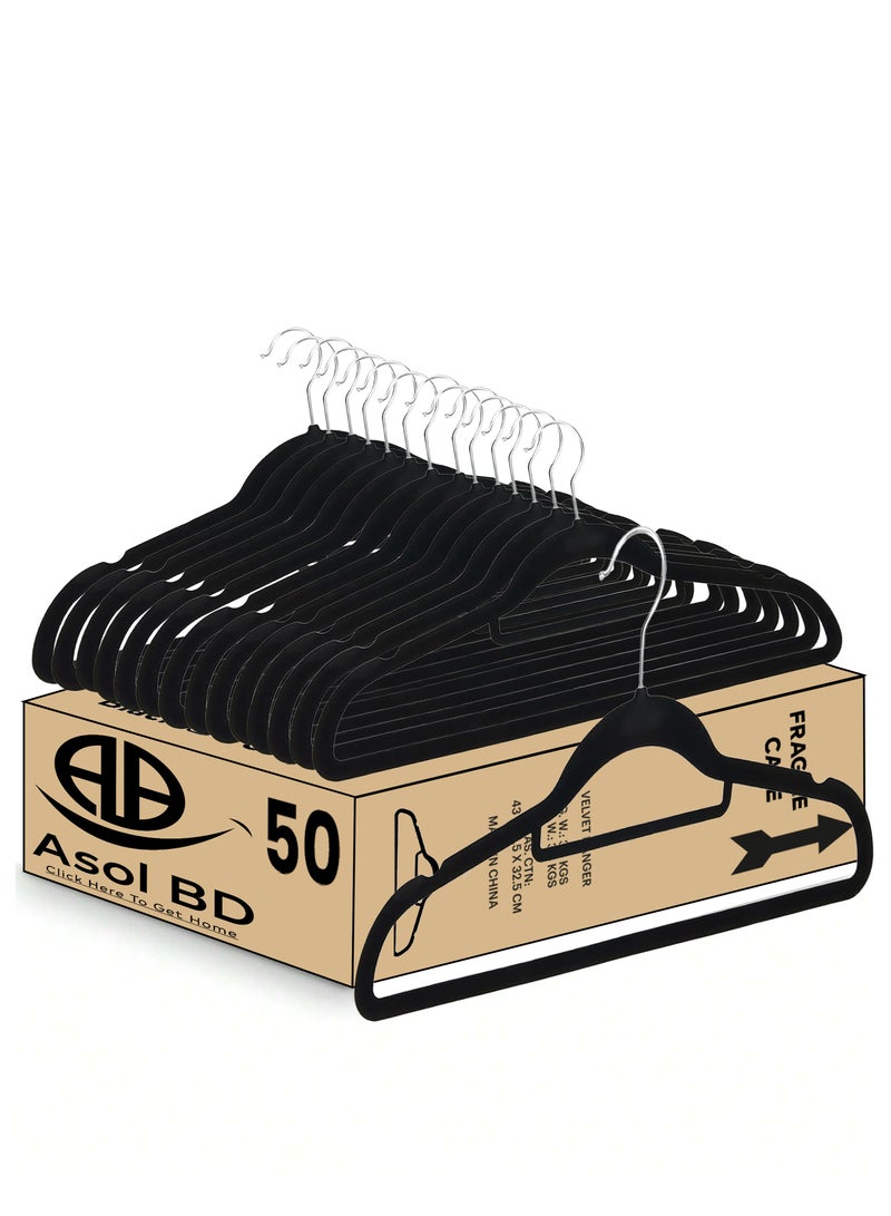 AsolBD AsolBD Heavy Duty Premium Velvet Hanger Ultra-Thin Space Saving 360 Degree Swivel Hook Strong, Non-Slip and Durable Clothes Hangers (علاقات ملابس) for Coats, Jackets, Pants, Dress - Image 2