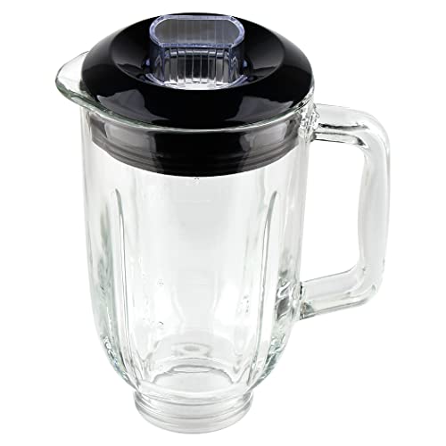 Veterger Replacement Parts 5-Cups Glass jar with lid,Compatible with BLACK&DECKER 10-Speed Blender BL2010BPA/BL2010BP/ BL2020S/ BL-2020/ BL2010BG - Image 1