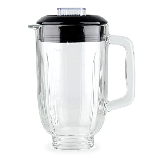 Veterger Replacement Parts 5-Cups Glass jar with lid,Compatible with BLACK&DECKER 10-Speed Blender BL2010BPA/BL2010BP/ BL2020S/ BL-2020/ BL2010BG - Image 2