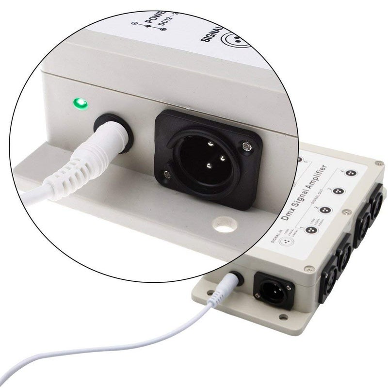 RioRand موزع ومضخم إشارة LED DMX512 من RioRand 1 طريق في 8 قنوات 3 دبابيس مع مؤشر الإشارة - Image 2