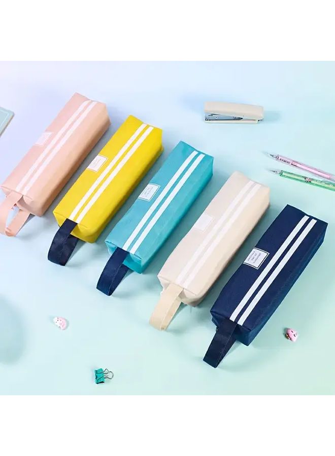 Solid Color Oxford Stationery Bag Pencil Case With Handle Waterproof Dustproof Storage Box Random 3 Colors - Image 4