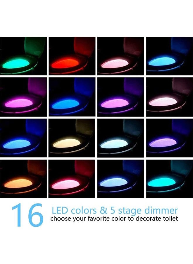 Chunace Toilet Night Lights 3 Pack, Motion Sensor Activated LED 16 Color Glow Bowl Lamp for Bathroom Decor, Cool Fun Room Housewarming Gadgets Gift for Dad, Men, Kids (Battery Not Included) - Image 3