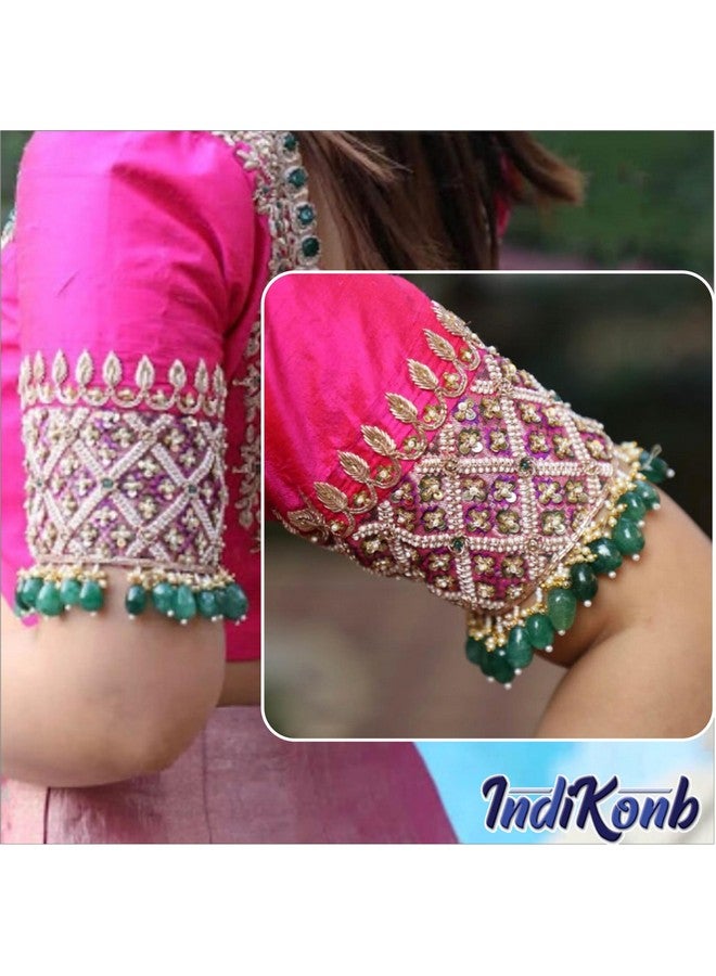INDIKONB INDIKONB 450 Oval Hanging Beads for Craft | Multicolor Acrylic 6x8mm Lariya Beads for Blouse, Embroidery, Saree Work  - Image 3