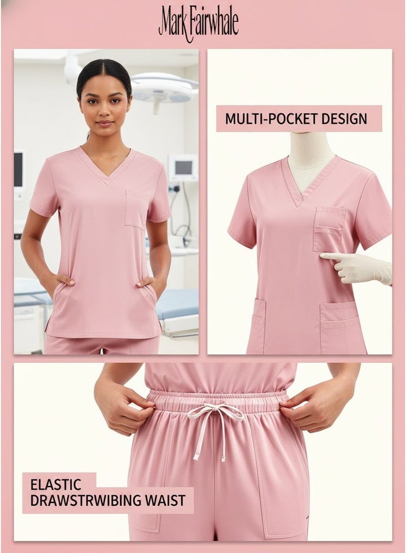 Mark Fairwhale New Minimalist Stand Up Collar Half Zipper Medical Hand Wash Suit Set - Image 5