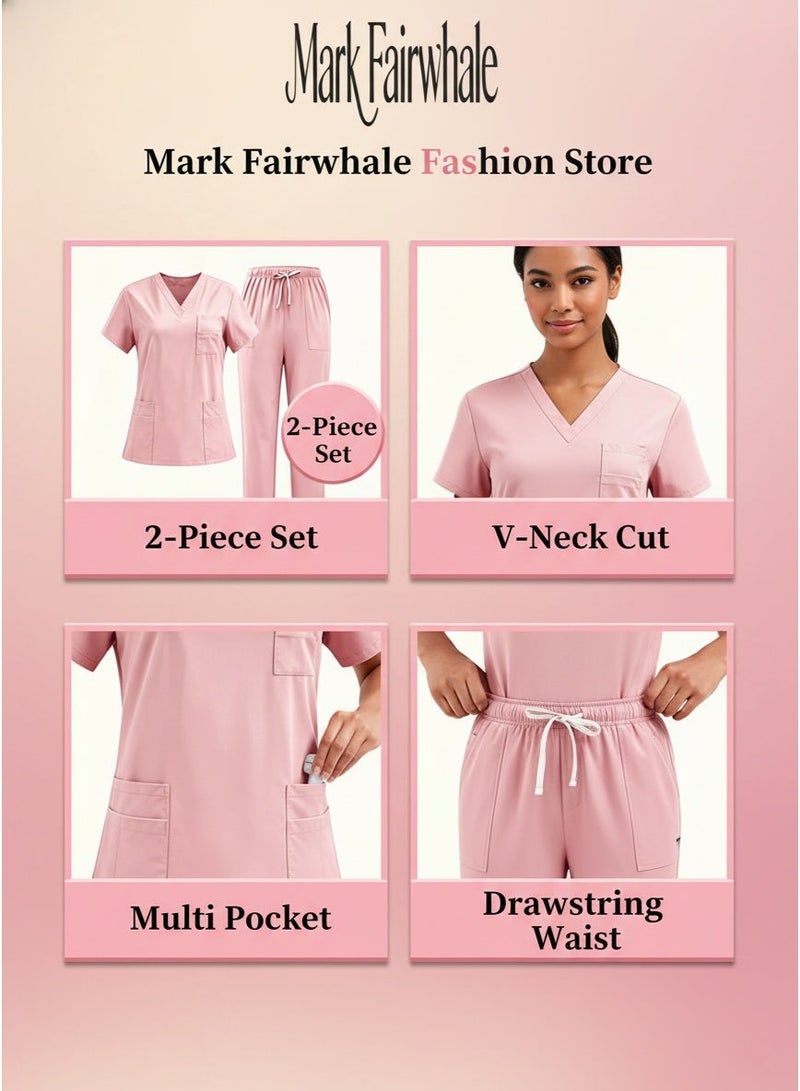 Mark Fairwhale New Minimalist Stand Up Collar Half Zipper Medical Hand Wash Suit Set - Image 2