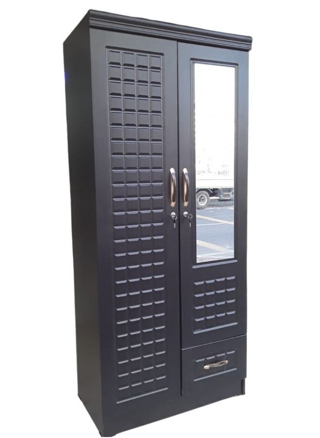 SILA - 2 Door Wooden Wardrobe Cabinet Cupboard Engineered Wood Perfect Modern Stylish Heavy Duty Wenge 185 Cm - Image 1