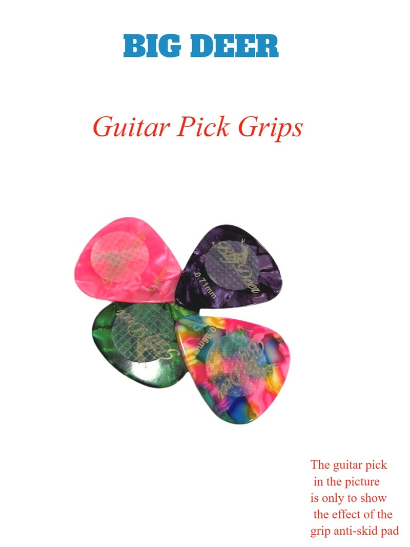 BigDeer 48pcs Ultra-thin,Clear highly adhesive Guitar pick grips, guitar pick handles help you hold the guitar picks Ideal for Sweaty Hands, Live Performances, & Beginners - Image 4