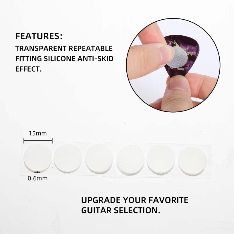 BigDeer 48pcs Ultra-thin,Clear highly adhesive Guitar pick grips, guitar pick handles help you hold the guitar picks Ideal for Sweaty Hands, Live Performances, & Beginners - Image 3