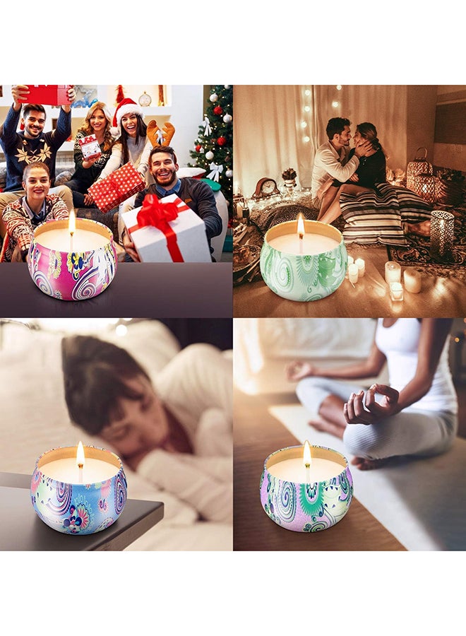 SKY-TOUCH 9 pack Scented Candles Gift Set,Natural Soy Wax Jar Candle,Candles for Home Scented,Aromatherapy,Bath,Yoga,Long Lasting Portable Aromatherapy Candle,Best Gift for Women,Multicolour - Image 2