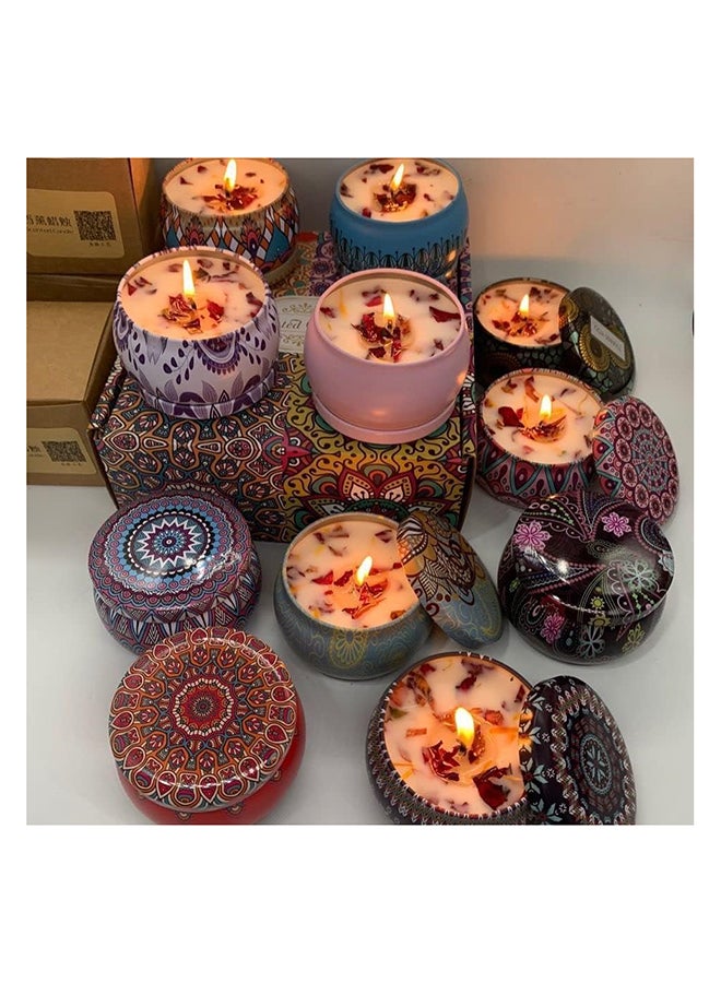 SKY-TOUCH 9 pack Scented Candles Gift Set,Natural Soy Wax Jar Candle,Candles for Home Scented,Aromatherapy,Bath,Yoga,Long Lasting Portable Aromatherapy Candle,Best Gift for Women,Multicolour - Image 5