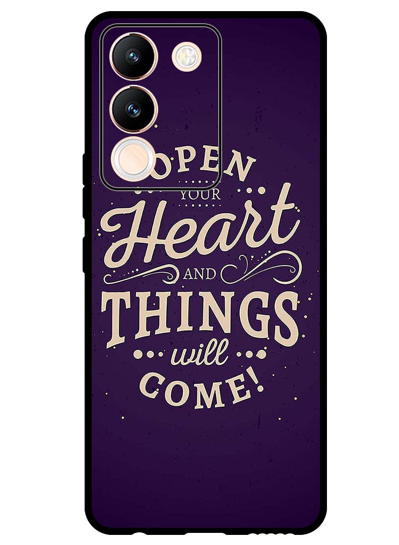 Theodor Protective Case Anti Scratch Shock Proof Bumper Cover For Vivo V29e Open Your Heart - Image 1