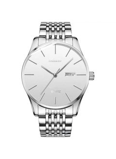 NIBEMINENT Full-automatic Fashion Men's Double Calendar Luminous Waterproof Watch Stainless Steel Business Non-mechanical Quartz New 