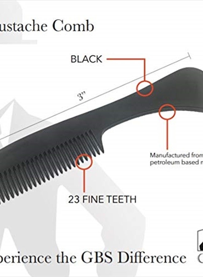 GBS Beard and Mustache Comb, Saw-Cut, Polished Pocket-Sized Comb 3 Inches, Black - Image 3