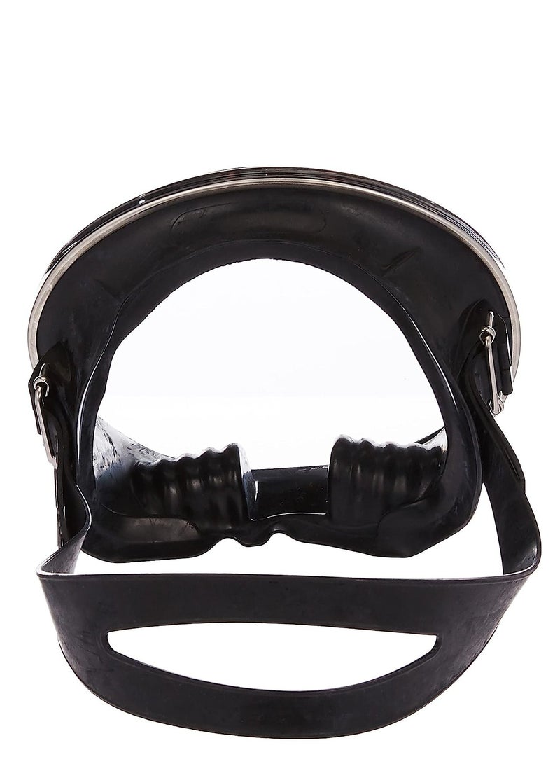 Scuba Choice Choice Spearfishing Free Dive Stainless Steel Oval Shape Classic Rubber Mask , Black - Image 2