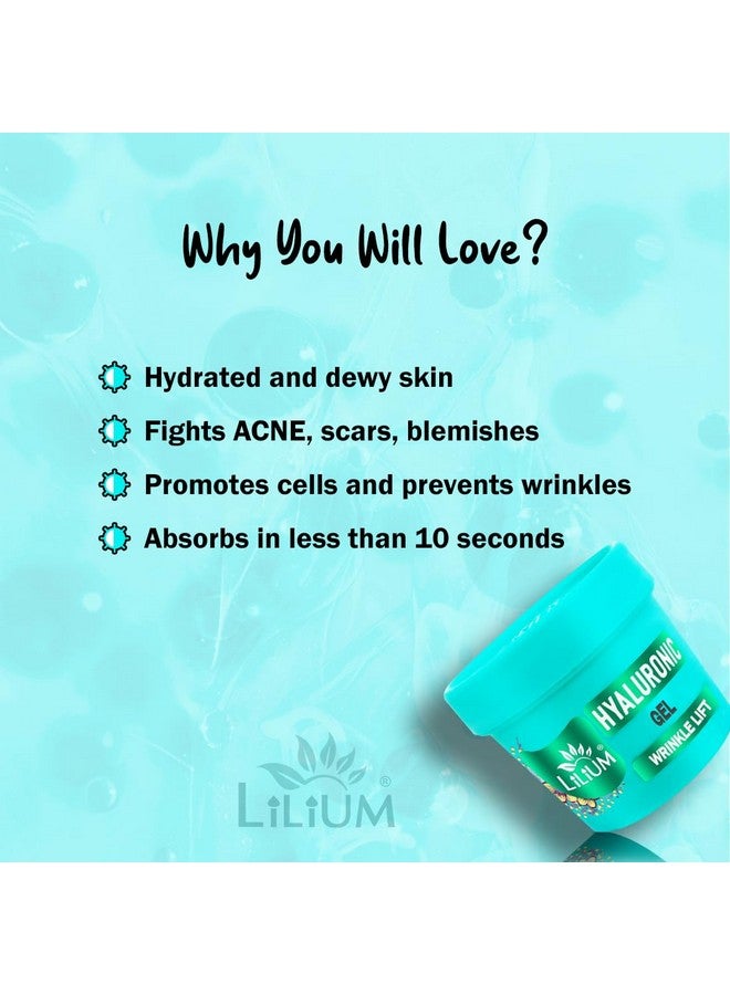 Lilium Hyaluronic Face Gel 100g, Wrinkle Lift, Moisturizer Lock, Extra Glow & Fair Complexion, Women & Men, All Skin Type Paraben & Sulfate Free - Image 5
