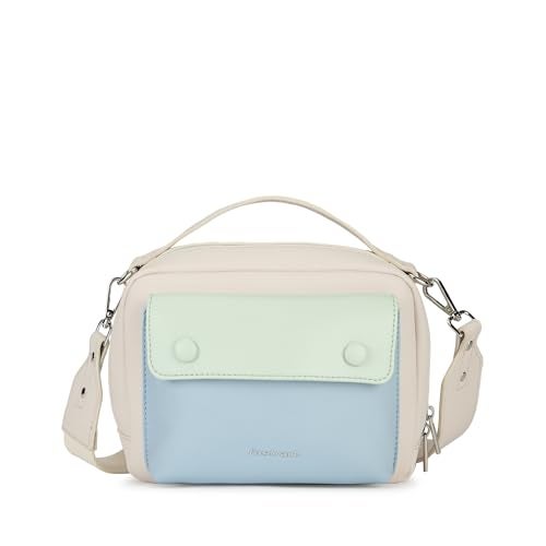 Fastrack Pastel Satchel Bag for Women | Faux Leather Handbag with Flap Closure, Inner Organizer Pockets and Detachable Strap | Compact Everyday Satchel for Errands, Outings and City Wear - Image 1