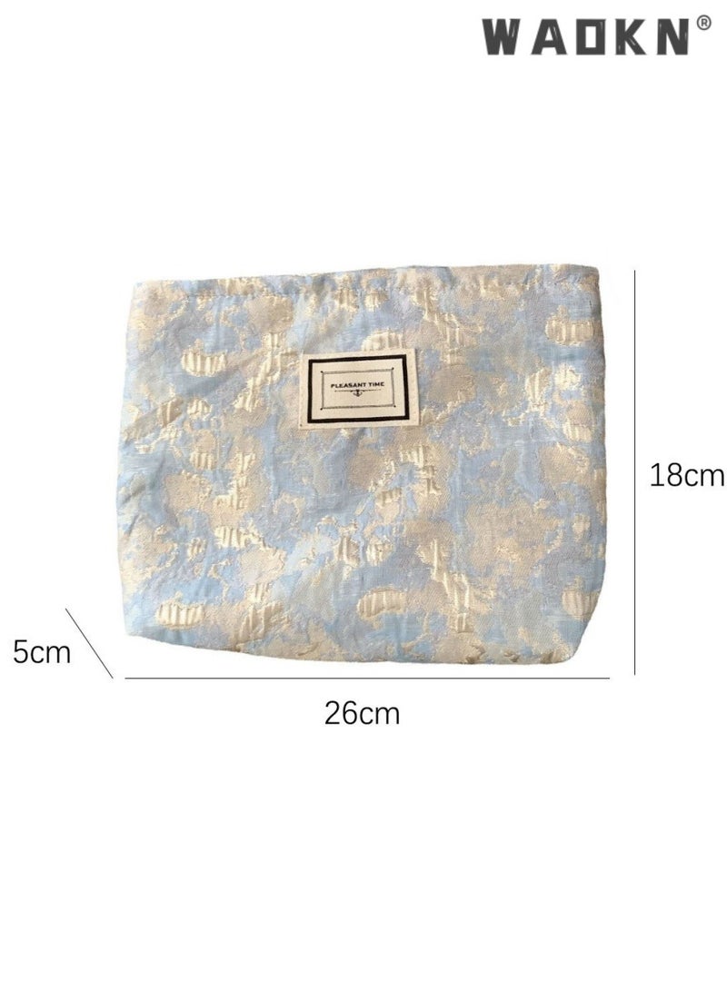 WAOKN Ladies New Cosmetic Bag, Student Literary Mobile Phone Storage Bag Toiletry Bag, Toiletry Bag Handbag, Simple Small Clutch Bag Tote Bag Carry Bag for Girls, College Students and Teenagers - Image 5