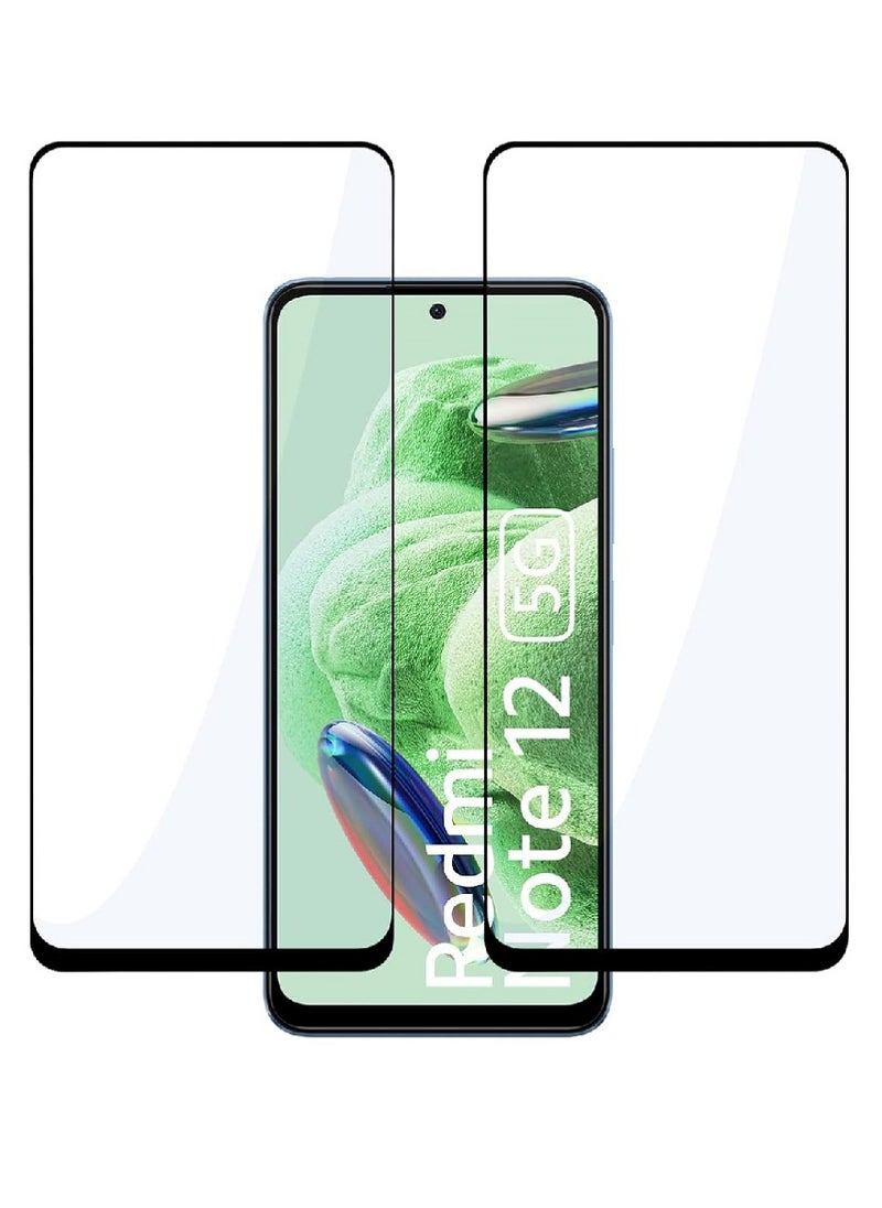 Super 2 Pieces Tempered Glass Screen Protector 5D Designed For Xiaomi Redmi Note 12 5G Full Glue Edge to Edge Full Screen Coverage And Bubble Free - Image 1