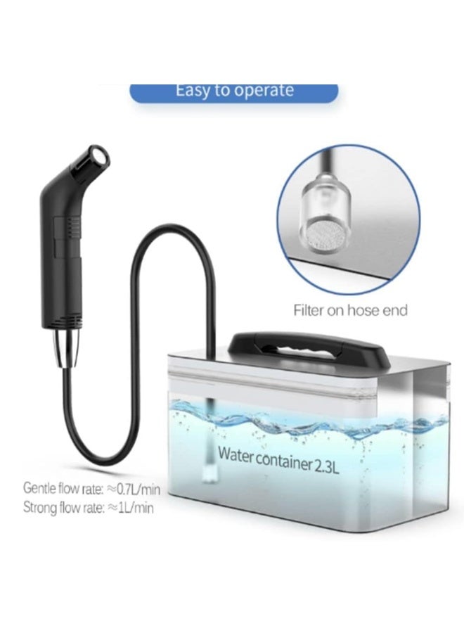 بيوينتي بيدت شاتف المحمولة - بيدت السفر القابلة لإعادة الشحن مع خزان 2.3L وخرطوم 1.2M ، رذاذ 2-Mode ، مدمج وخفيف الوزن للتخييم والسفر والنظافة الشخصية - Image 3