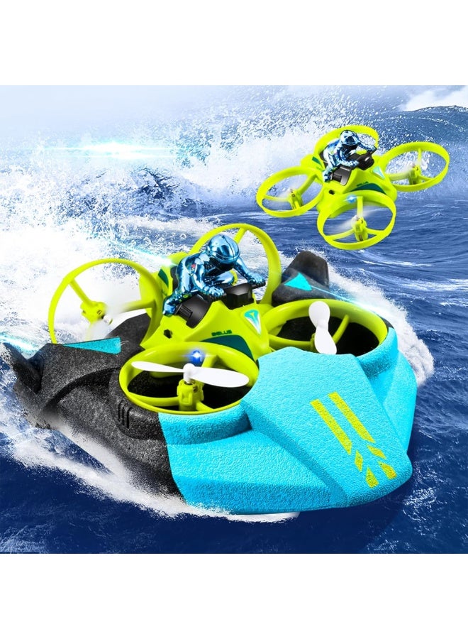 لعبة سيارة سباق طائرة قارب هليكوبتر عن بُعد 3 في 1 – مركبة تحكم عن بُعد للماء والبر والجو للأطفال والبالغين - Image 5