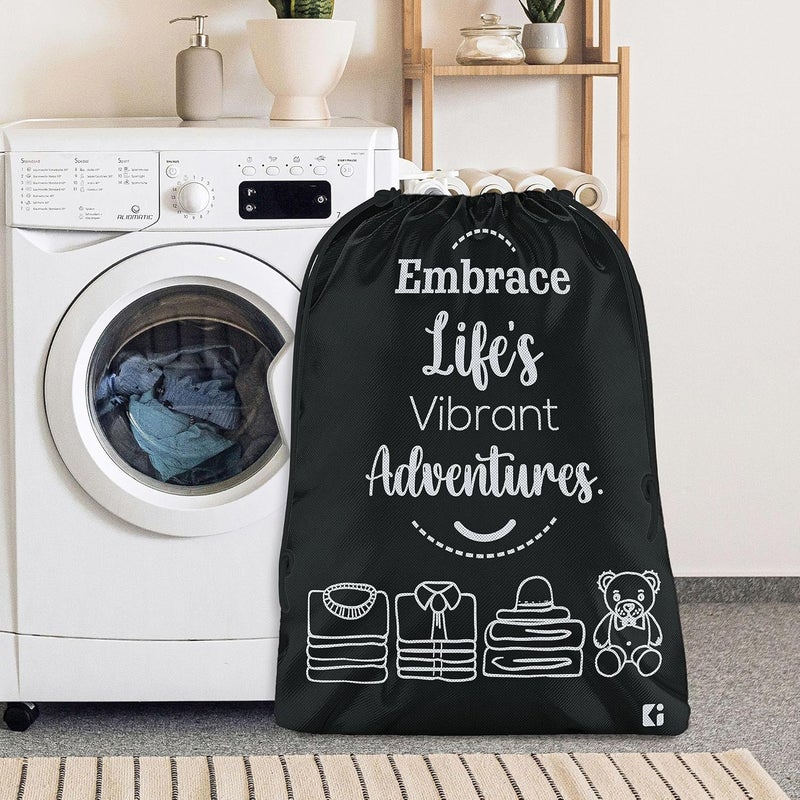 Kuber Industries Pack of 3 Cloth Storage Bag NonWoven Storage Organizer Travel Pouches Cloth Carrying Bag Garments Cover Storage Organizer Bag for Clothing Large Sky Blue Black - Image 4