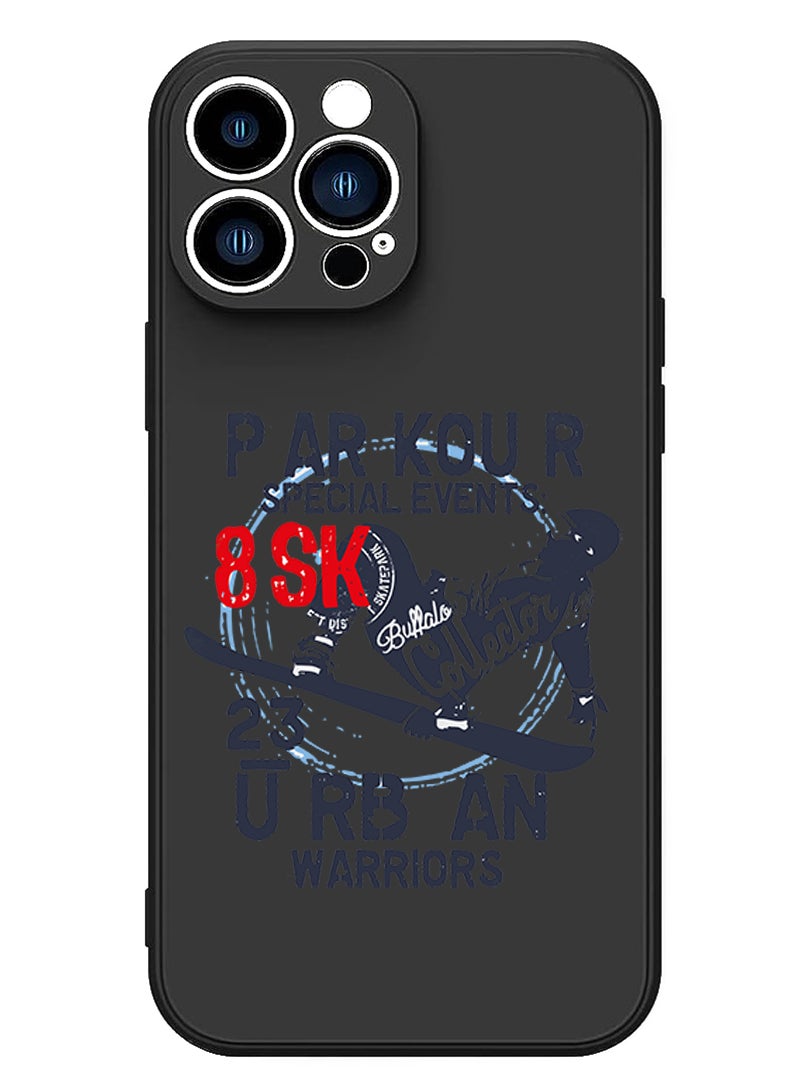 Theodor - Protective Slim Fit Case Liquid Silicone Cover with Full Body Protection Anti-Scratch Shockproof Case For iPhone 15 Pro Max Black - Parkour special events - Image 1